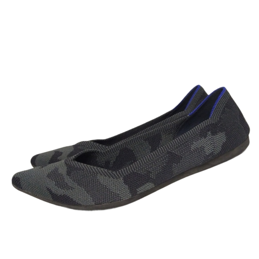 COPY - Rothy's The Point Gray Camo Flats. Size 8.5